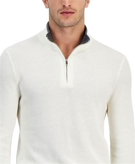 michael kors men's textured quarter-zip sweater|Classic Men's Sweaters & Cardigans .